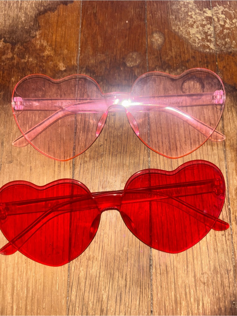 Heart-Shaped Sunglasses Duo - Pink & Red